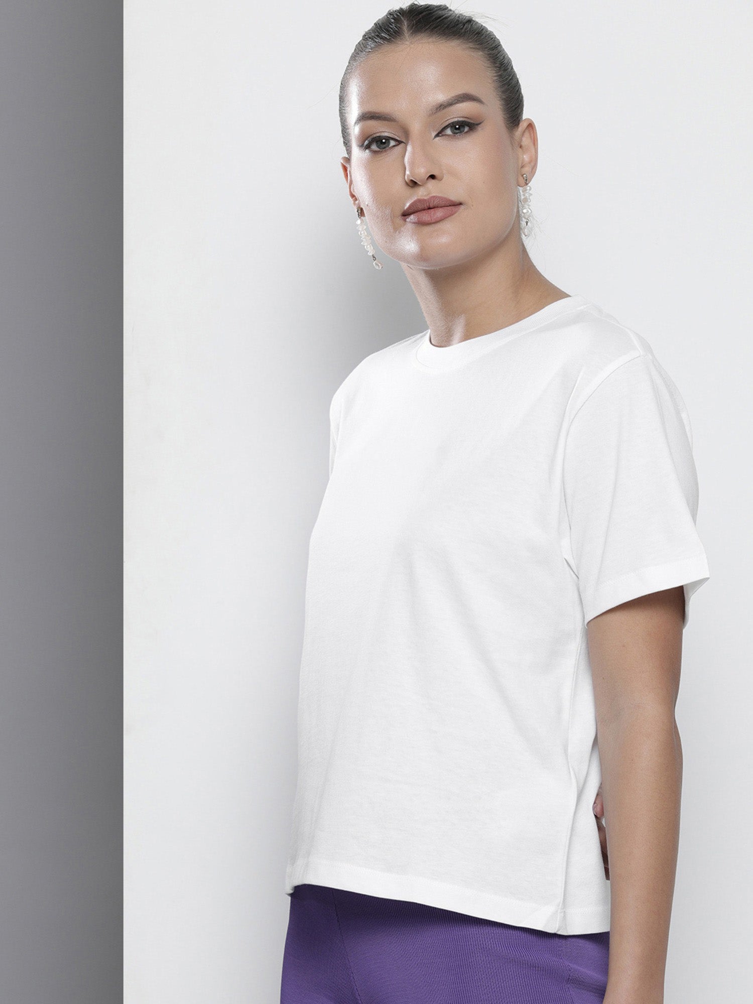 Summer Tee Shirt For Ladies-White-RT745