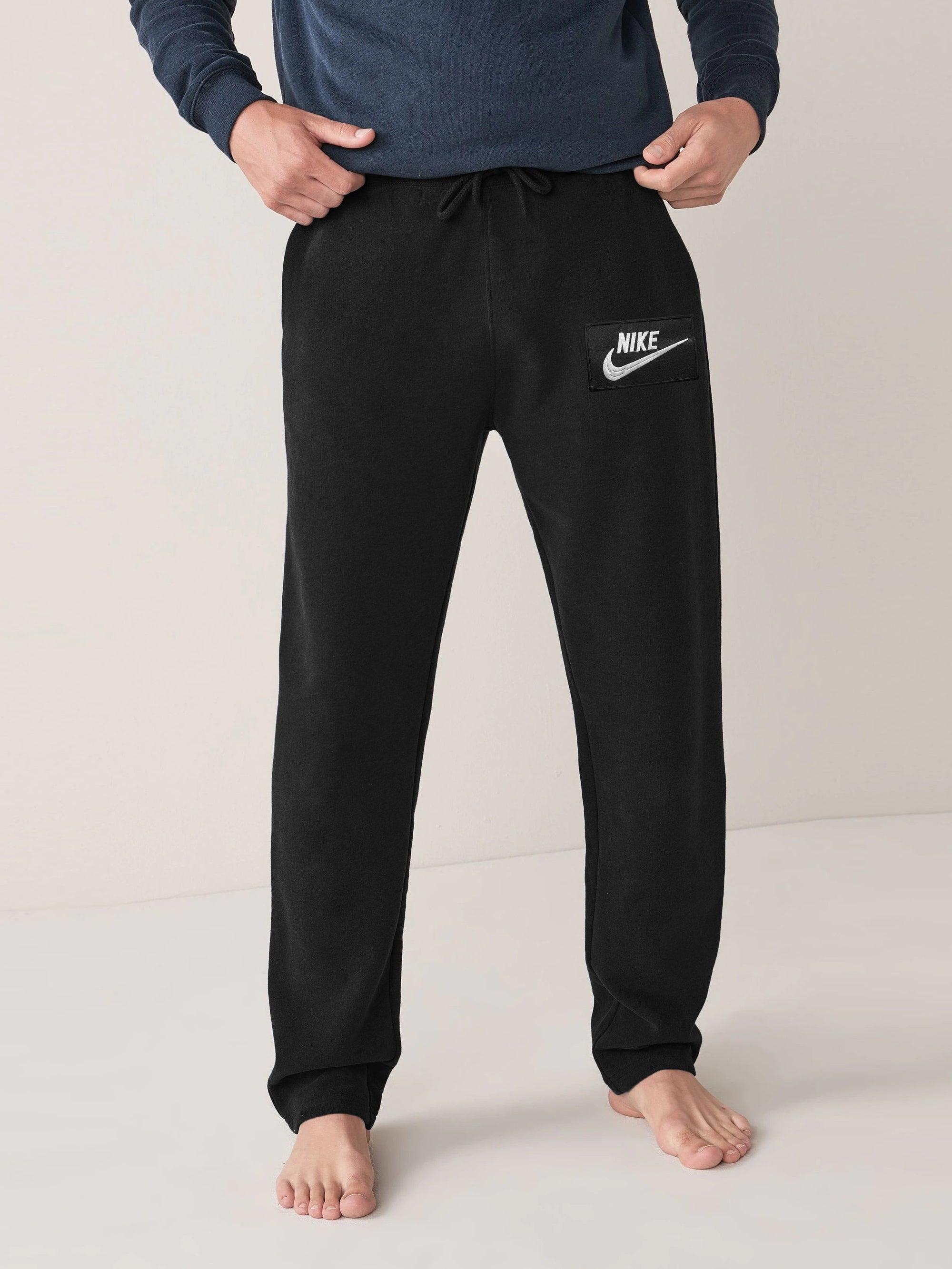 NK Fleece Regular Fit Trouser For Men-Black-RT1666