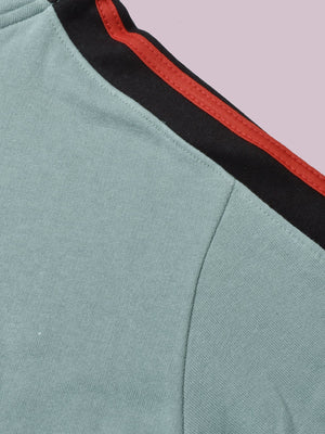 Louis Vicaci Fleece Zipper Tracksuit For Ladies-Bond Blue with Black Stripe-BR369