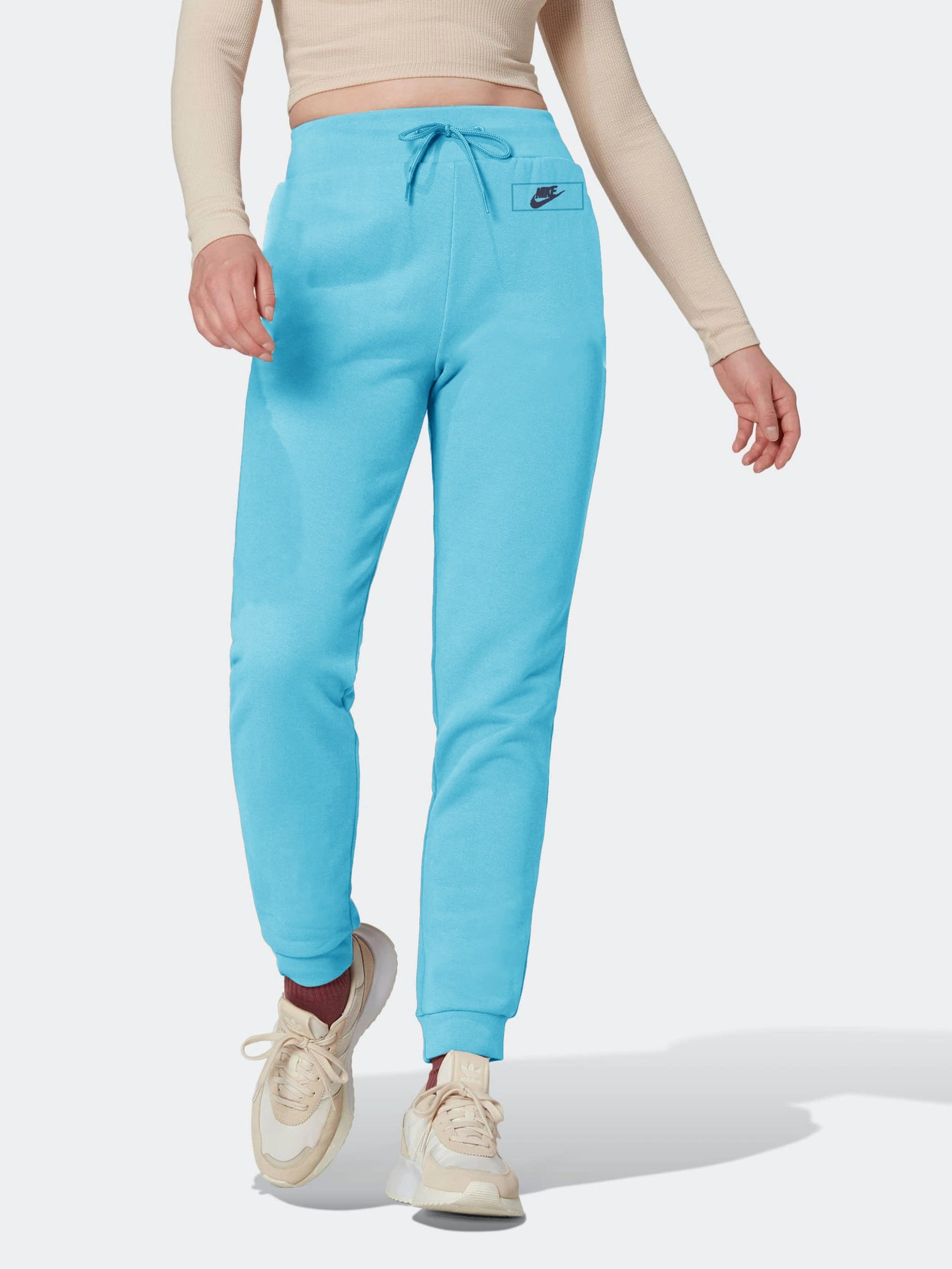 NK Fleece Jogger Trouser For Ladies-Sky Blue-RT12218