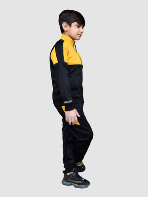 Louis Vicaci Lightning Flash Training Tracksuit For Kids-Black & Yellow-RT1176