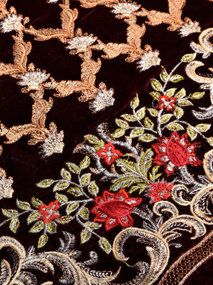Exclusive Range Pashmina Velvet Embroidery Shawls For Ladies-BR744