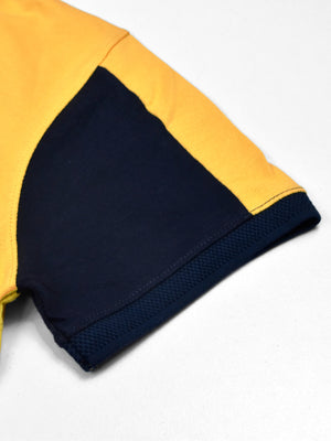 Summer Shirt For Men-Yellow & Dark Navy-RT10