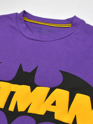Batman Style Single Jersey Crew Neck Tee Shirt For Kids-Purple-RT231