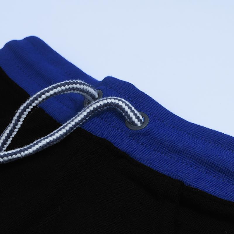 Drift King Slim Fit Terry Fleece Jogger Trouser For Kids-Black & Blue-NA12480