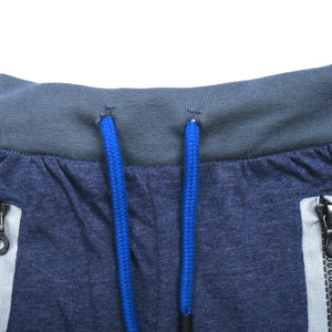 Next Slim Fit Jogger Trouser For Kids-Navy Melange with Grey & White Panels-SP2674