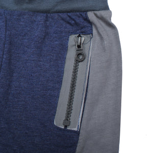 Next Slim Fit Jogger Trouser For Kids-Navy Melange with Grey & White Panels-SP2674