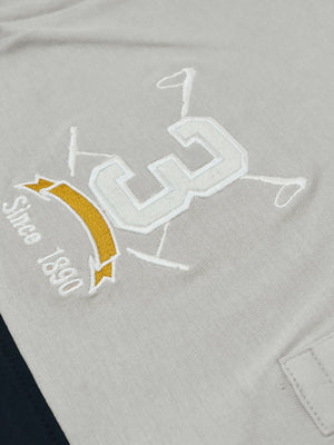 4 Season Polo Shirt For Men-Smoke White & Dark Navy-RT34