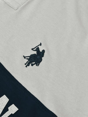 4 Season Polo Shirt For Men-Smoke White & Dark Navy-RT34