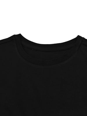 Maxx Crew Neck Long Sleeve Single Jersey Tee Shirt For Kids-Black-SP230