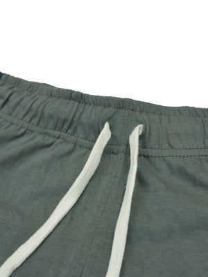 Summer Single Jersey Slim Fit Trouser For Men-Slate Grey With Navy Melange Stripes-SP161/RT2105