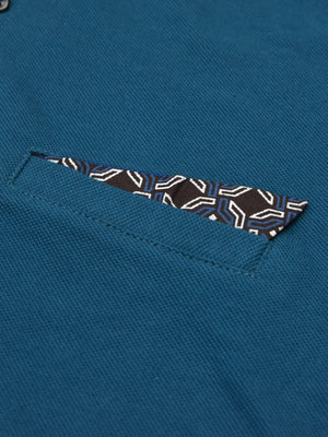 Summer Polo Shirt For Men-Dark Blue & Navy-RT749