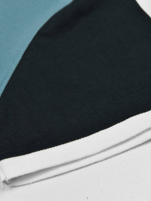 Summer Polo Shirt For Men-Sky Blue & Navy-RT25