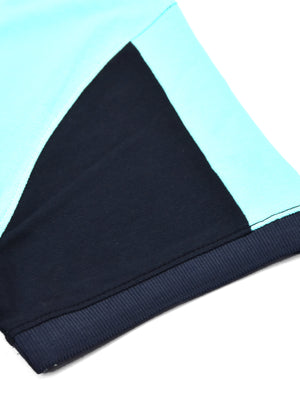 Summer Polo Shirt For Men-Light Sky Blue & Dark Navy-SP6879