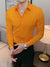 Louis Vicaci Super Stretchy Slim Fit Lycra Casual Shirt For Men-Orange With Lining-RT1900
