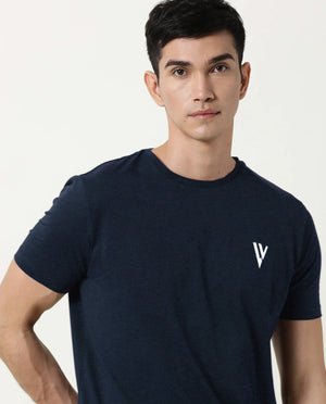 Louis Vicaci Summer T Shirt For Men-Navy Melange-BR697