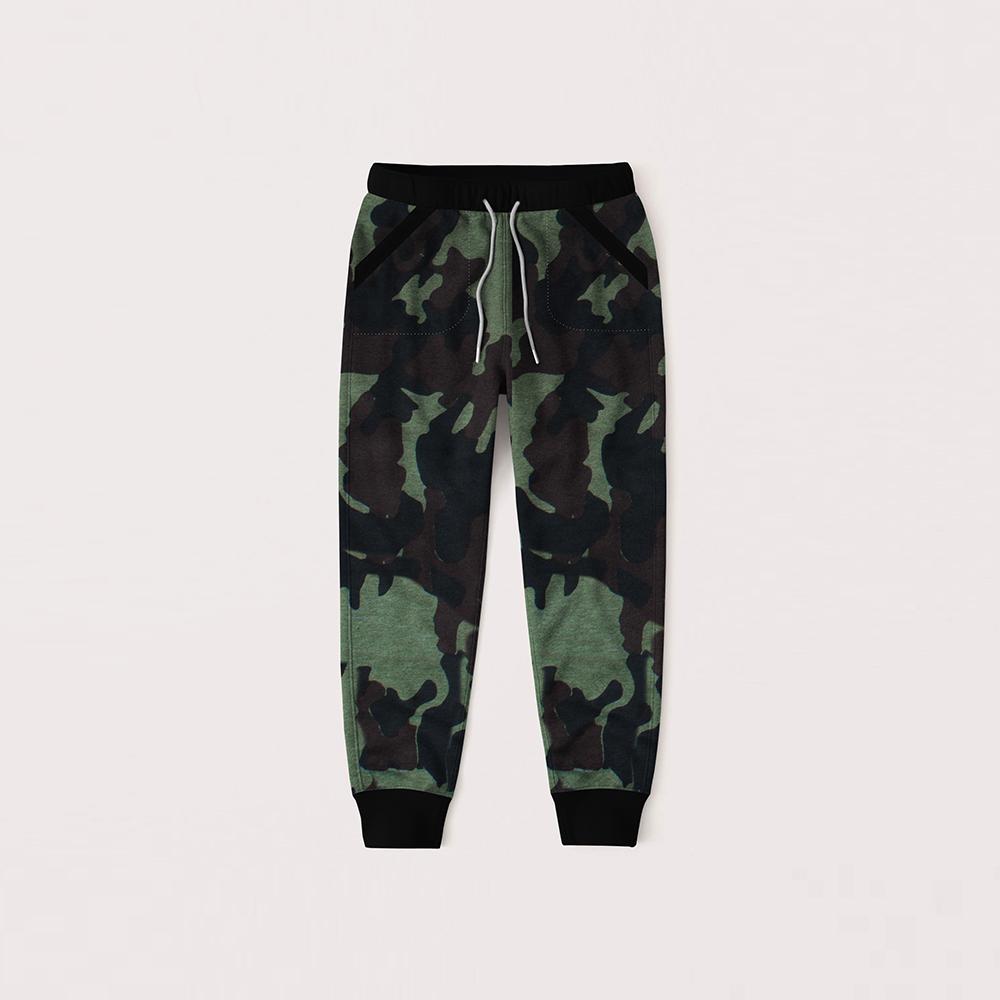 Red Pearl Slim Fit Terry Fleece Jogger Trouser For Kids-Camo Allover Print-NA12530