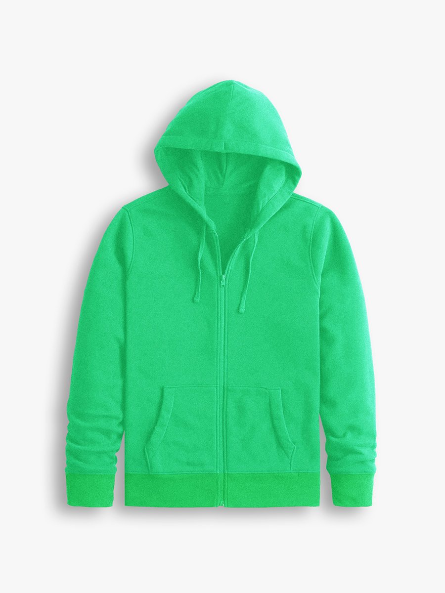 Nyc Polo Fleece Zipper Hoodie For Men-Green-RT411