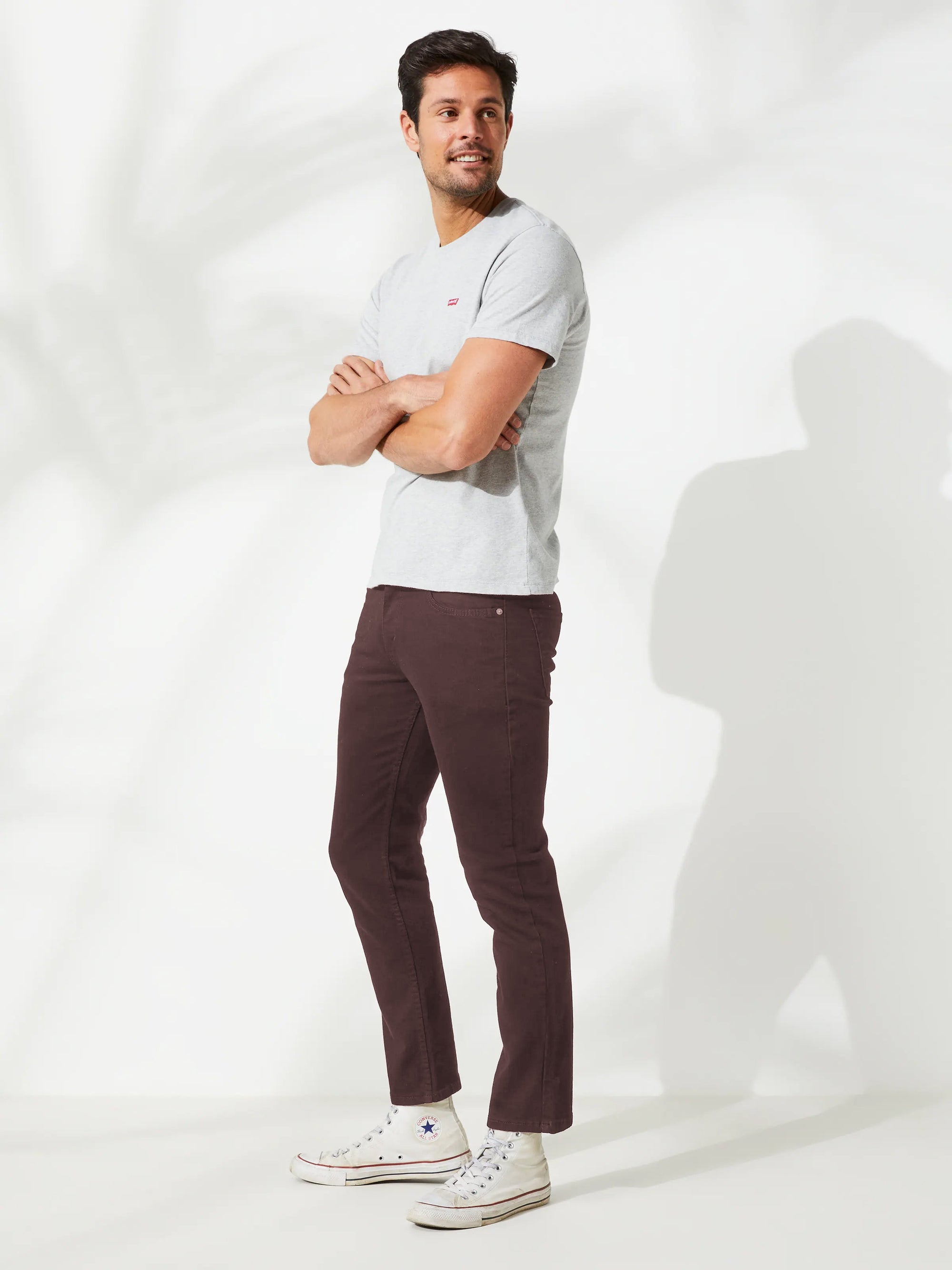 Fendi Slim Fit Stretchy Jeans Denim For Men-Dark Brown-RT1818