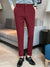 Louis Vicaci Super Stretchy Slim Fit Lycra Pent For Men-Maroon with Self Texture-BR442
