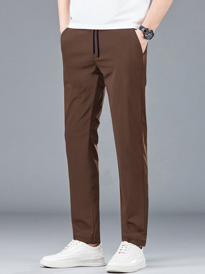 Louis Vicaci Slim Fit Lycra Trouser Pent For Men-Brown-BR662