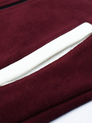 Next Zipper Baseball Jacket For Kids-White with Maroon-BE15161