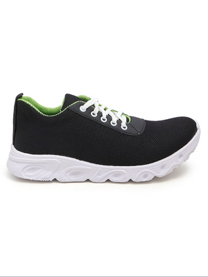 Classic Jogger Shoes with Padded insole For Men-Black & White-SP5516