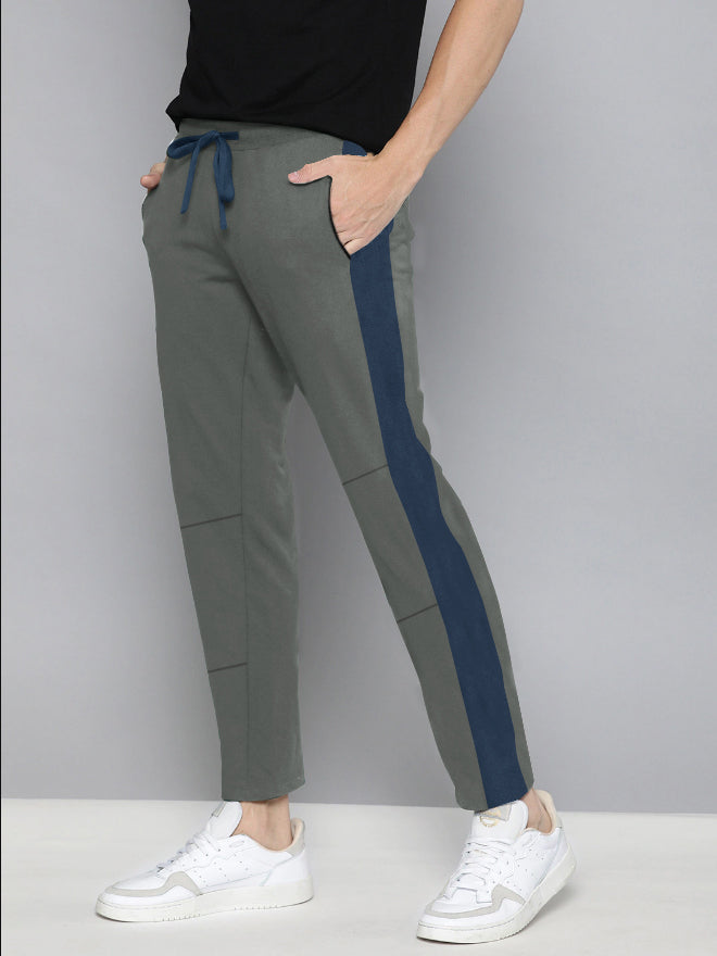 Summer Single Jersey Slim Fit Trouser For Men-Slate Grey With Navy Stripe-SP6575/SP115