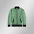 Quilted Zipper Baseball Jacket For Kids-Green & Allover Print-NA12803