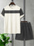 Summer Fashion T-Shirt & Lounge Short Suit For Men-Off White with Charcoal Melange-BR785