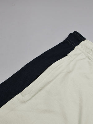Summer Single Jersey Slim Fit Trouser For Men-Smoke White With Navy Pannel-SP160/RT2104