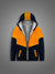 Mango Stylish Inner Quilted Fur Zipper Hoodie For Kids-Orange & Navy-AT03