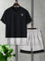 Summer Fashion T-Shirt & Lounge Short Suit For Men-Black with Lining-BR776
