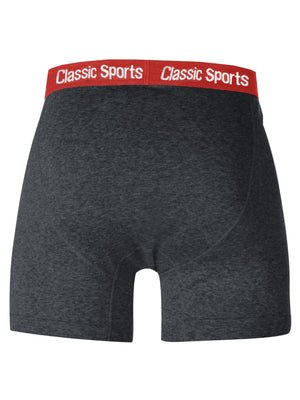 Classic Sport Single Jersey Boxer Brief For Men-Charcoal Melange-BR801