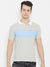 Summer Polo Shirt For Men-Smoke White with Sky Blue Pannel-RT48