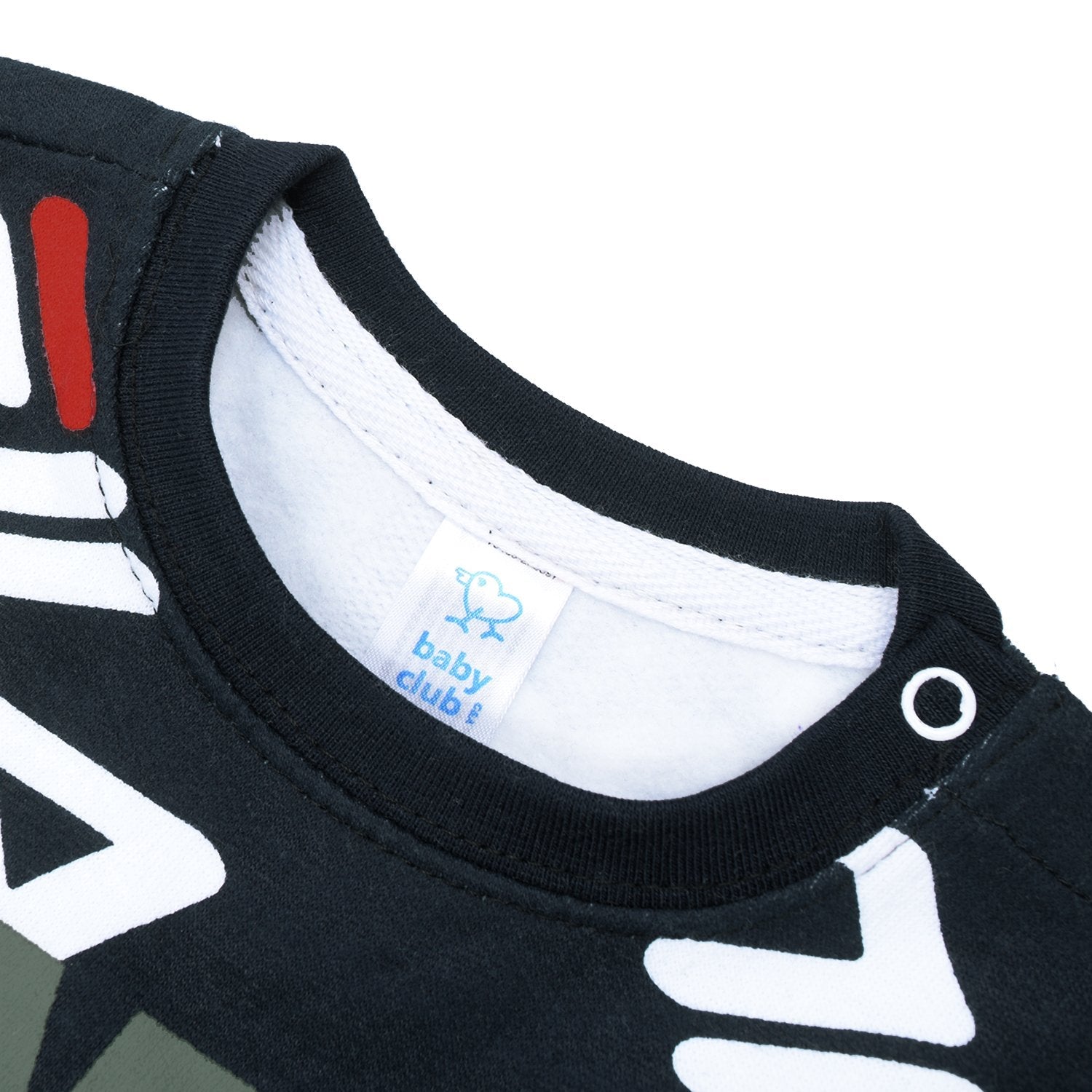 Fleece Sweatshirt For Kids-Navy with Allover Print-BE12822