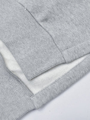 Next Fleece Pullover Hoodie For Ladies-Grey Melange with Faded-RT838