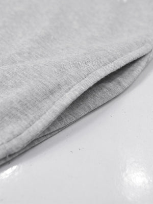 Adidas Terry Fleece Long Sweatshirt For Ladies-Grey Melange-RT837
