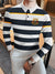 Louis Vicaci Long Sleeve Polo Shirt For Men-White & Navy Stripe-RT1867/BE53