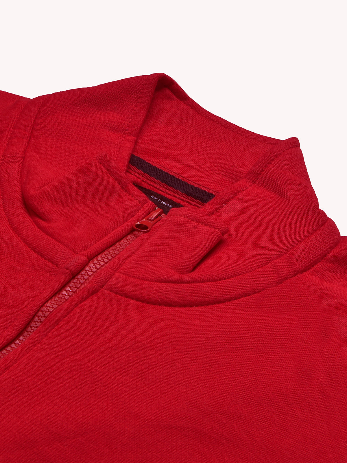 Louis Vicaci Fleece Stylish Zipper Mock Neck For Men-Dark Red-BR827