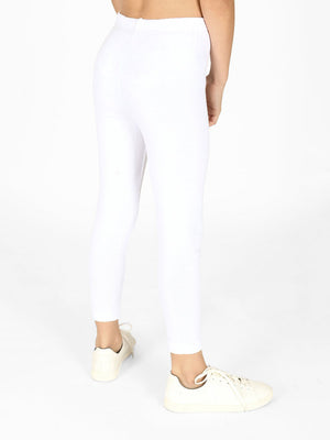 Bella Couture Legging For Girls-White-RT217