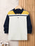 Louis Vicaci Single Jersey Long Sleeve Polo Shirt For Kids-Navy with Off White-BR791