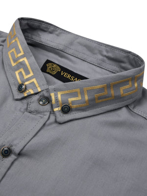 Versace Premium Slim Fit Casual Shirt For Men-Light Grey-BE29