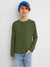 Maxx Crew Neck Long Sleeve Single Jersey Tee Shirt For Kids-Green Melange-RT732