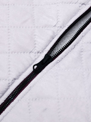 Mango Quilted Inner Fur Zipper Hoodie For Kids-Slate Grey-At06
