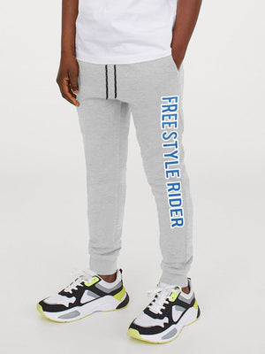 Mango Sigle Jersey Slim Fit Jogger Trouser For Kids-Grey Melange-RT1458