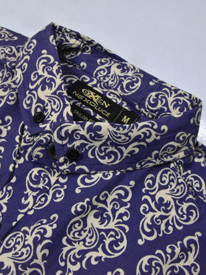 Oxen Premium Slim Fit Casual Shirt For Men-Blue Allover Print-BE15658