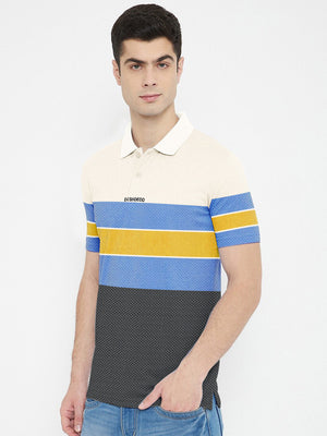 DCS P.Q Half Sleeve Polo For Men-Striped-RT806