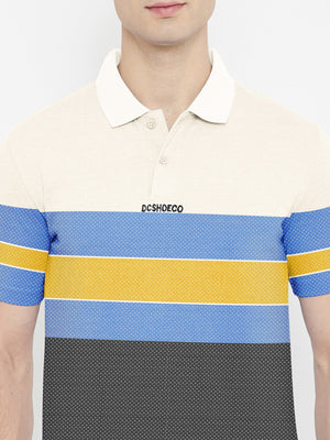 DCS P.Q Half Sleeve Polo For Men-Striped-RT806