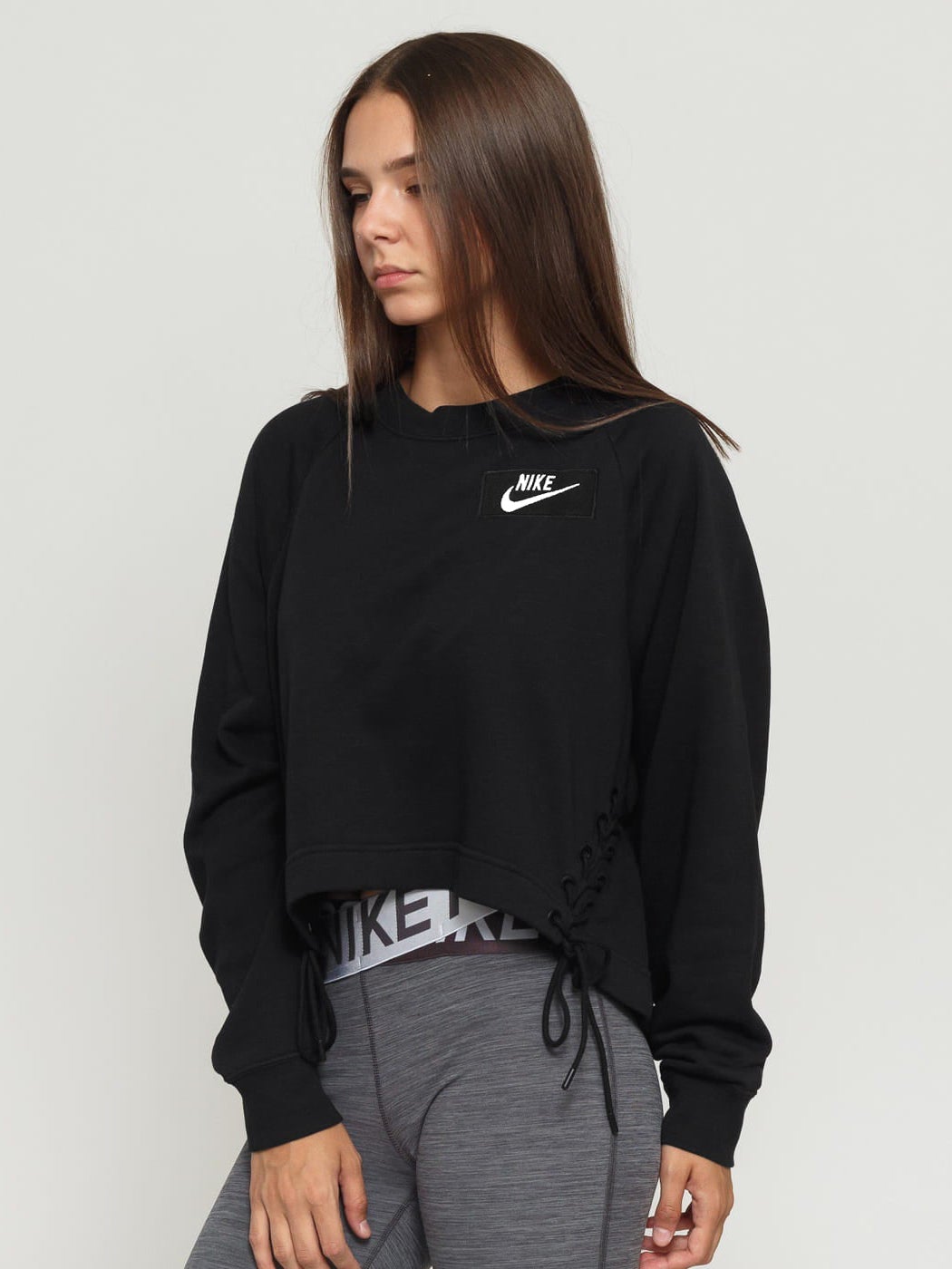 Nike lace up on sale sweatshirt